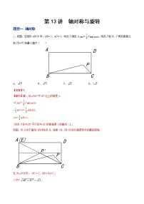 中考数学二轮复习第13讲 轴对称与旋转（题型训练）（教师版）