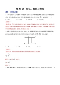 中考数学二轮复习第15讲 相似、投影与视图（题型训练）（教师版）