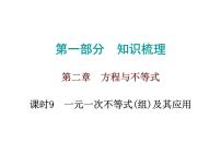 中考数学一轮复习知识梳理课件第2章《方程与不等式》课时9 (含答案)