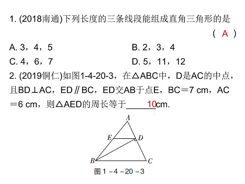 中考数学一轮复习知识梳理课件第4章《三角形》课时20 (含答案)第7页