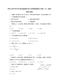 2022-2023学年江苏省盐城市东台市第四联盟七年级（下）期中数学试卷(含解析）