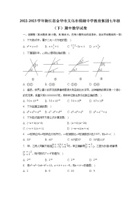 2022-2023学年浙江省金华市义乌市绣湖中学教育集团七年级（下）期中数学试卷(含解析）