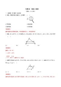 中考数学三轮冲刺考前提高练习专题09  相似三角形（教师版）