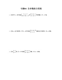 专题 04 含参数的方程组——2022-2023学年人教版数学七年级下册单元综合复习（原卷版+解析版）