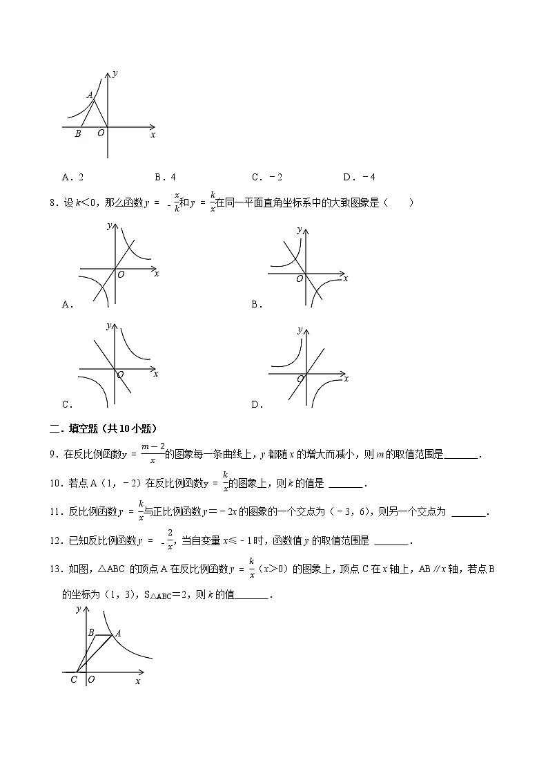 第十一章 反比例函数 【基础卷】——2022-2023学年苏科版数学八年级下册单元综合复习（原卷版+解析版）02