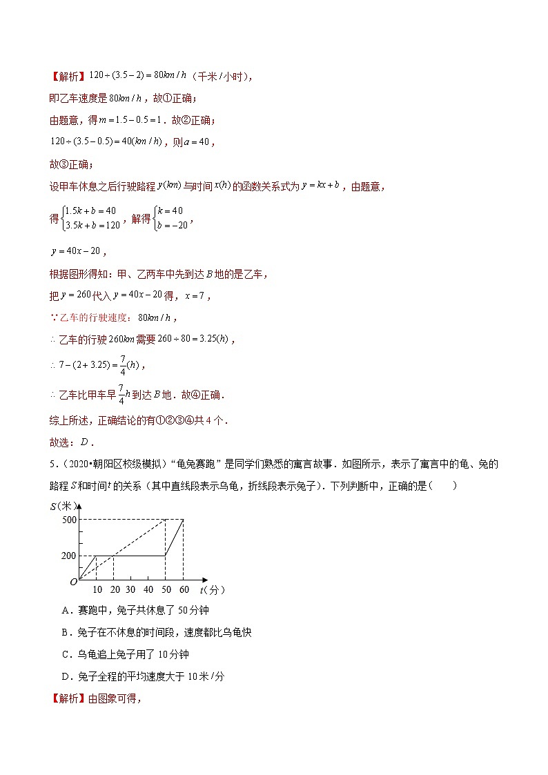 中考数学三轮冲刺考前过关练习专题07 一次函数（教师版）第3页