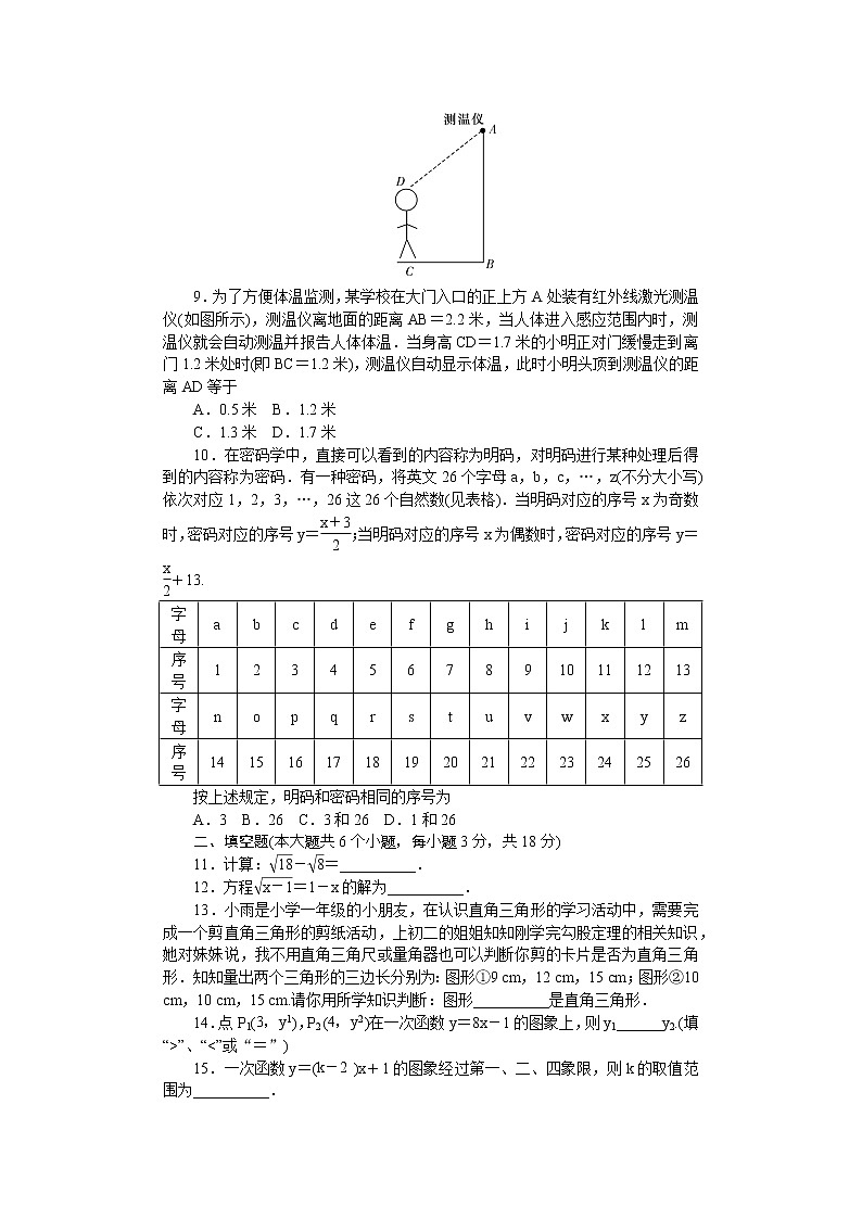 2022—2023学年度一中集团八年级第二学期期中考试数学试卷03