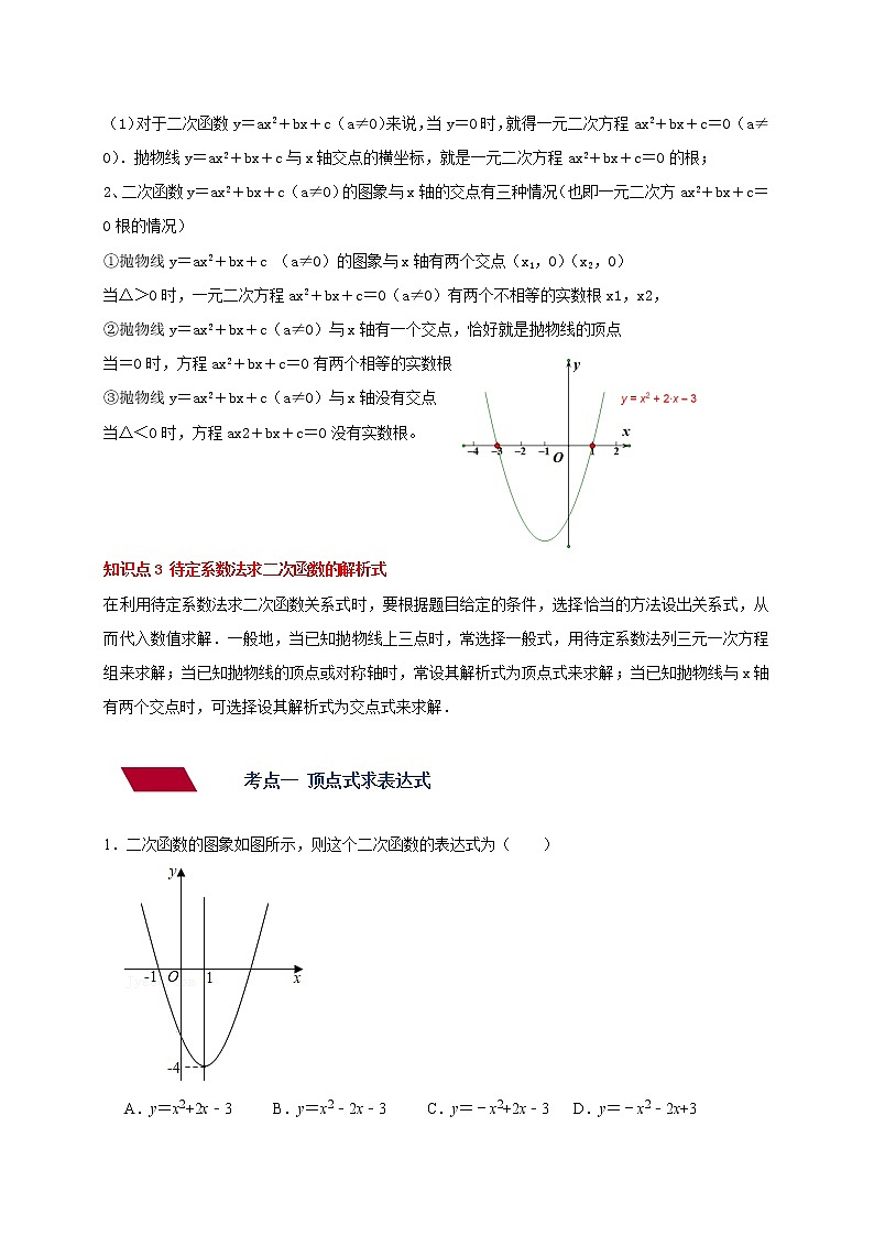 中考数学压轴题满分突破训练  专题02 确定二次函数的表达式02