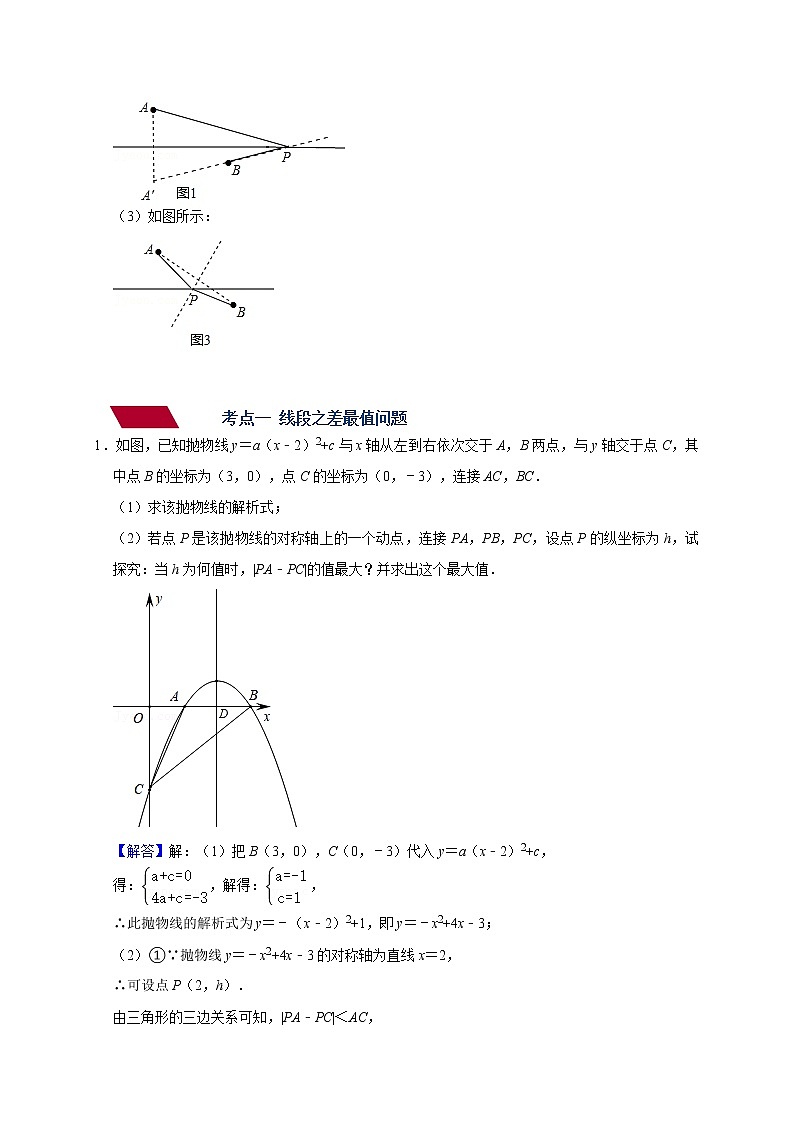 中考数学压轴题满分突破训练  专题08 二次函数-线段之差最值问题02