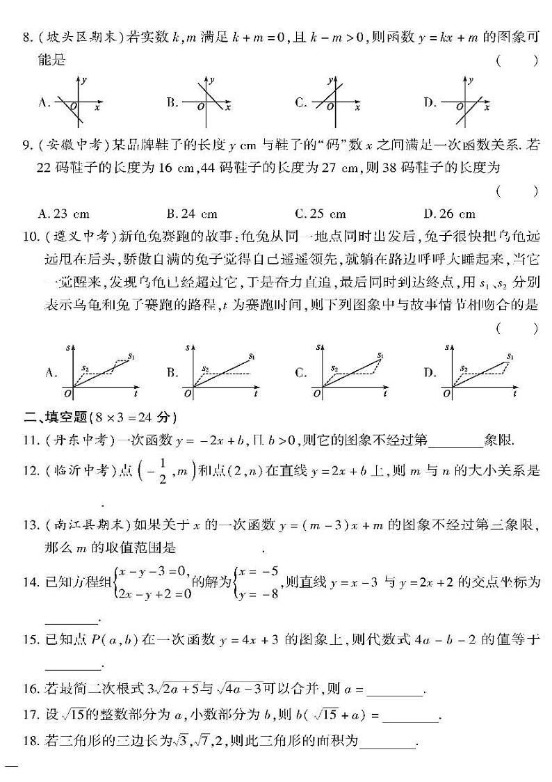 （2023春）青岛版数学初中八年级下册-黄冈360°定制密卷_阶段提升检测题（二）02