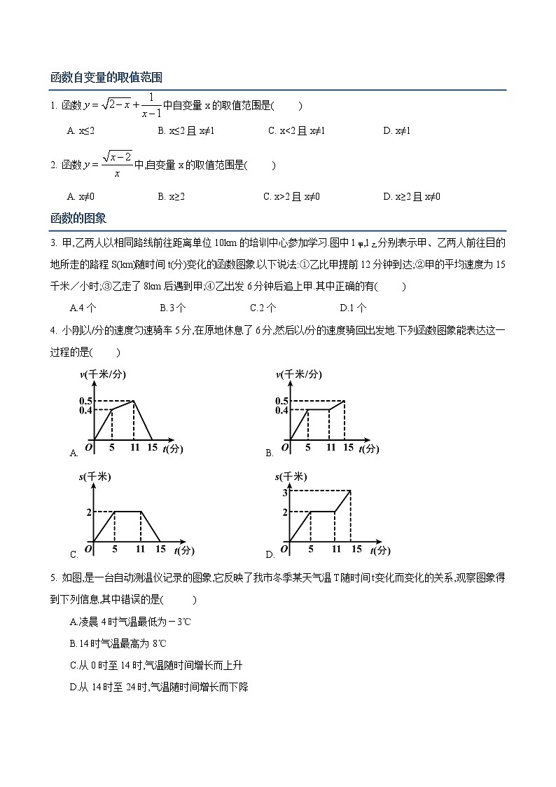 初中数学 函数基础知识word文档 教案01