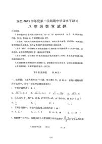 山东省济宁市嘉祥县2022-2023学年八年级下学期期中测试数学试题