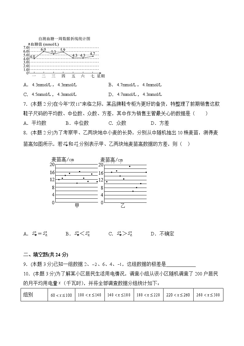 【分层单元卷】人教版数学8年级下册第20单元·A基础测试第3页