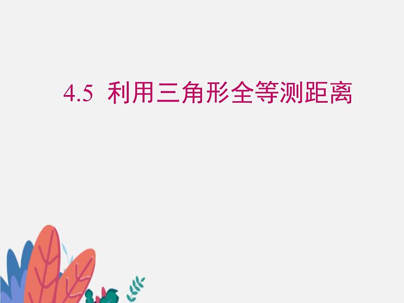 4.5 利用三角形全等测距离 北师版数学七年级下册课件第1页