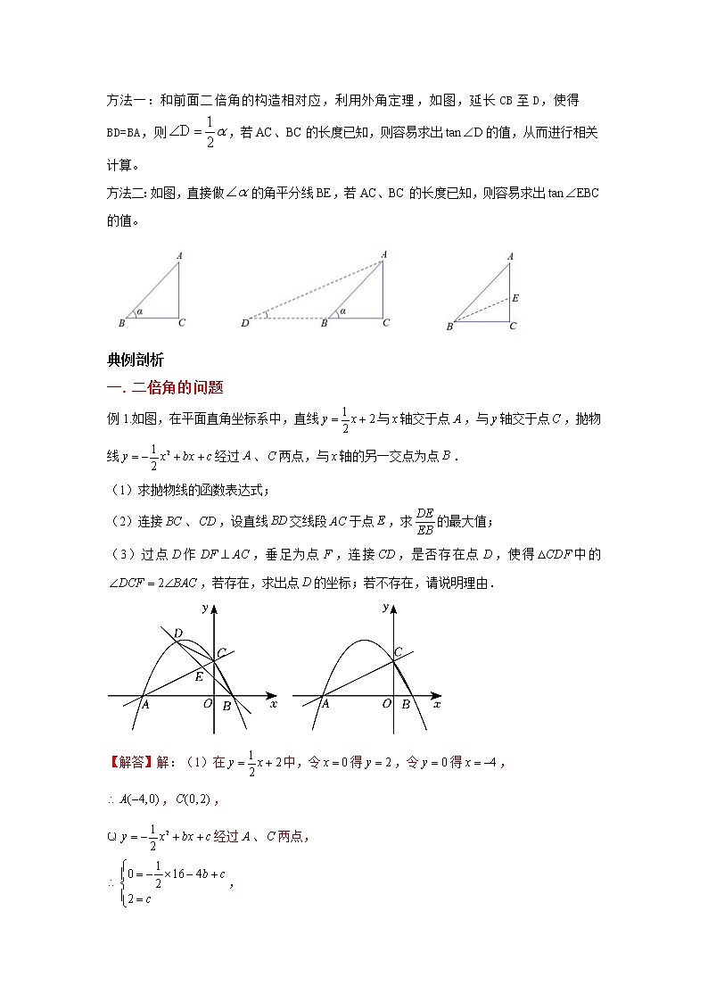 2023年中考复习存在性问题系列 角的2倍（一半）存在性问题专题探究试卷02