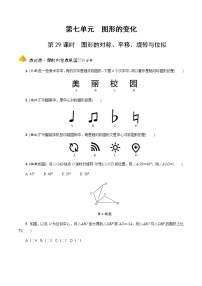 中考数学一轮复习课时练习第29课时  图形的对称、平移、旋转与位似 (含答案)