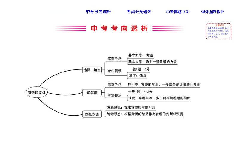 中考数学一轮复习课时练习课件课时43 数据的波动 (含答案)02