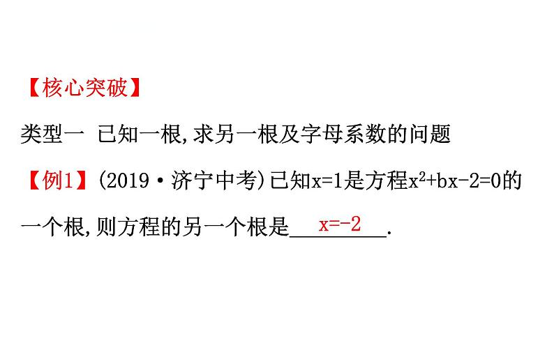 中考数学一轮复习课时练习课件微专题三 一元二次方程根与系数的关系 (含答案)05