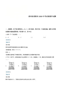 贵州省贵阳市2020中考试卷数学试题（教师版）