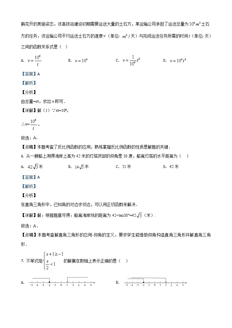 湖南长沙市2020年中考数学试题（教师版）03