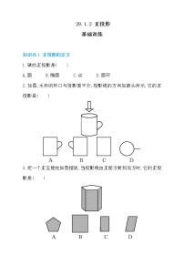 人教版九年级下册29.1 投影课后练习题