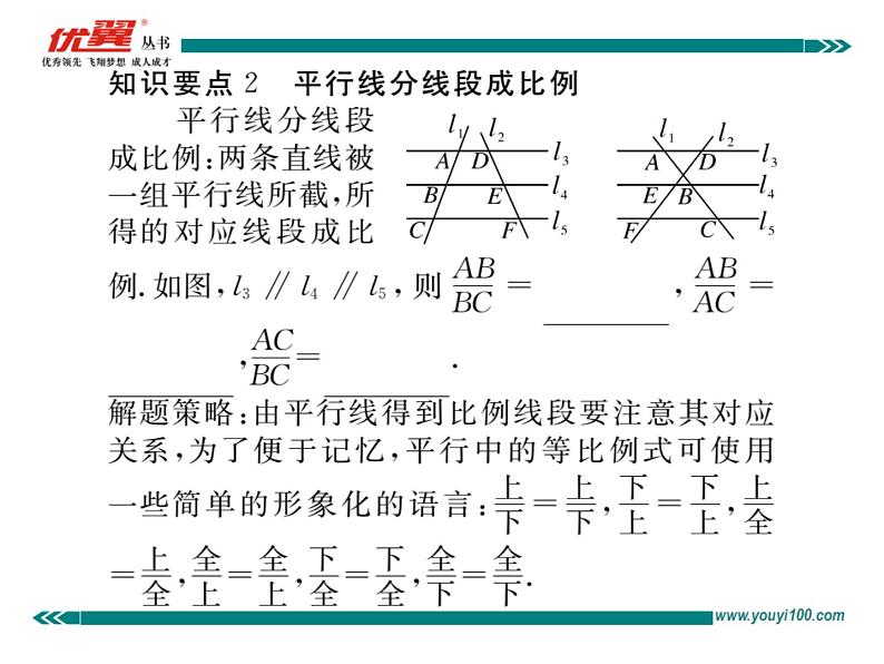 数学九年级下册27.2.1 第1课时  平行线分线段成比例课件PPT03