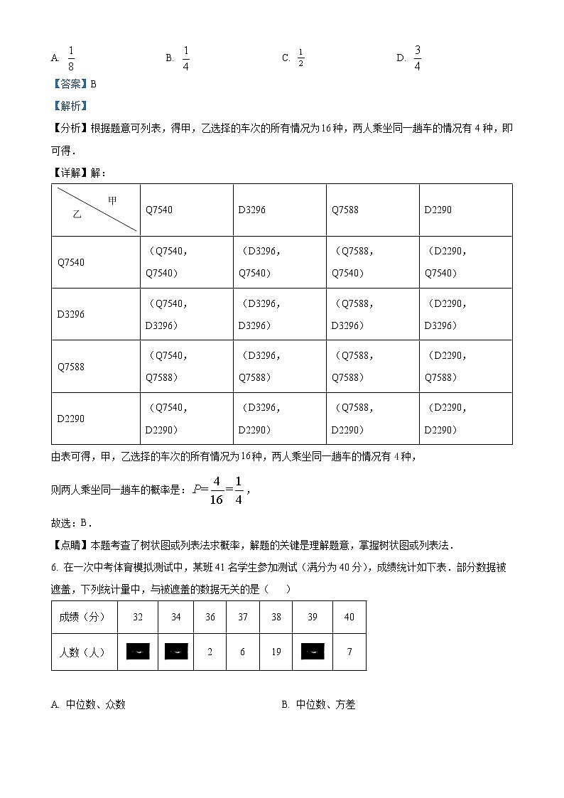 精品解析：2023年浙江省温州市平阳县中考一模数学试题（解析版）第3页