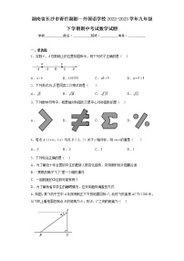 湖南省长沙市青竹湖湘一外国语学校2022-2023学年九年级下学期期中考试数学试题