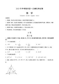 2023年中考第一次模拟考试卷数学（四川成都卷）（考试版）A4