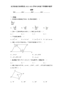 江苏省宿迁市沭阳县2022-2023学年七年级下学期期中数学试题（含答案）