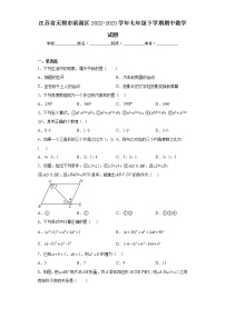 江苏省无锡市滨湖区2022-2023学年七年级下学期期中数学试题-（含答案）