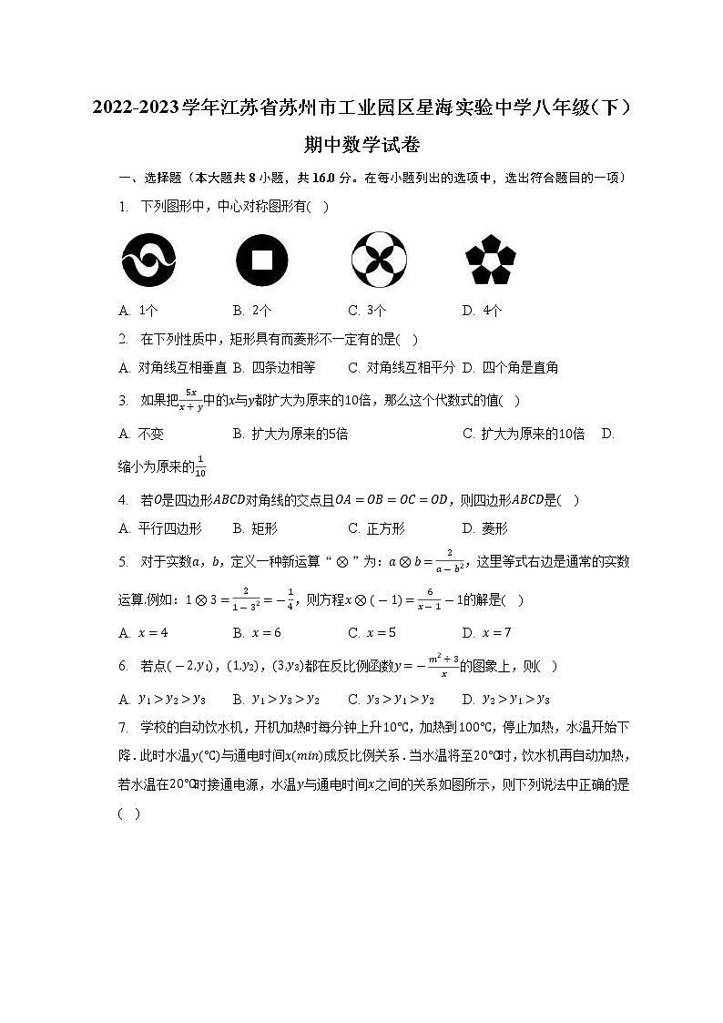 江苏省苏州市工业园区星海实验中学2022-2023学年八年级下学期期中数学试卷第1页