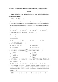 2022年广东省惠州市惠阳区大亚湾金澳中英文学校中考数学二模试卷（含答案）