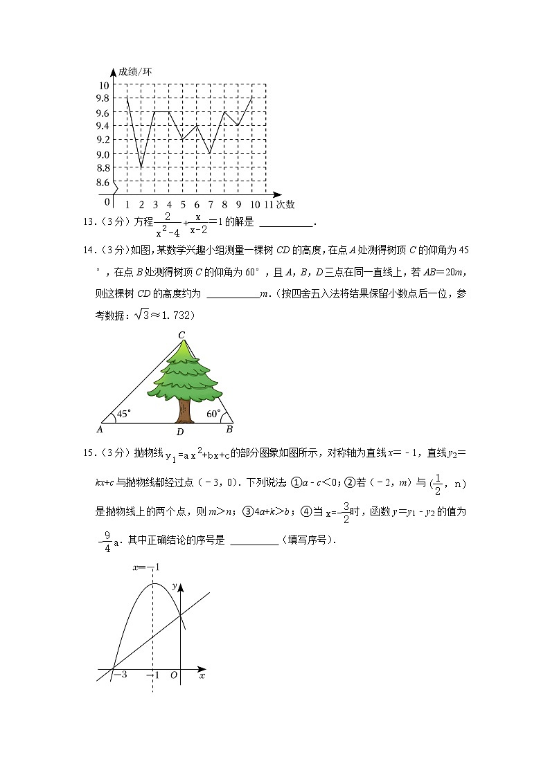 2023年湖北省武汉市部分学校中考数学模拟试卷（4月份）（含答案）03