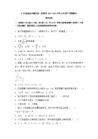 广东省清远市佛冈县二校联考2022-2023学年八年级下学期4月期中数学试题（含答案）