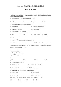 山东省济宁任城区2022-2023学年八年级下学期期中质量检测数学试卷（含答案）