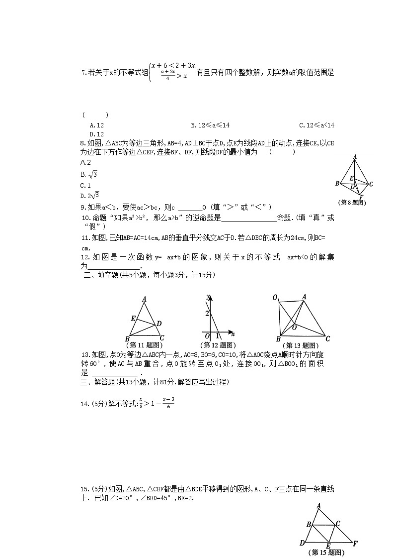 陕西省咸阳市秦都区2022-2023学年八年级下学期4月期中数学试题03