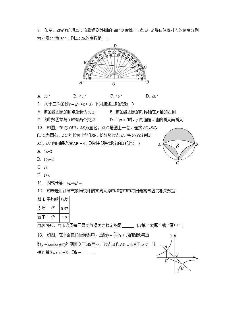 2023年山西省百校联考中考数学模拟试卷（一）(含答案解析)02
