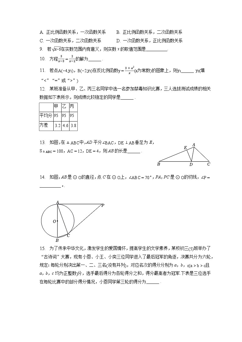 2023年北京十九中、八一教育集团联考中考数学零模试卷（含答案解析）第2页
