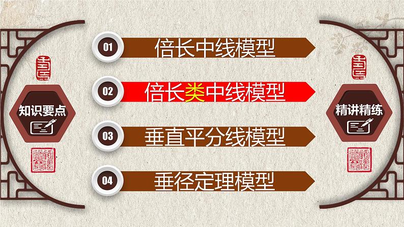 几何模型1.1 与“中点”有关的模型①（平分模型）-2023年中考数学二轮复习必会几何模型剖析（全国通用）课件PPT08