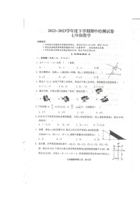 湖北省黄石市2022-2023学年七年级下学期4月期中数学试题