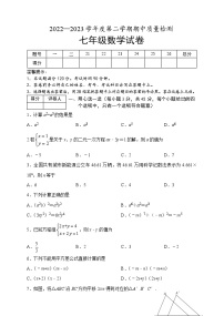 河北省唐山市乐亭县2022-2023学年七年级下学期期中数学试卷（含答案）