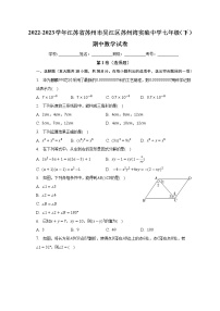 江苏省苏州市吴江区苏州湾实验初级中学2022-2023学年七年级下学期期中数学试卷（含答案）