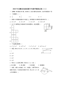 2023年安徽省名校联盟中考数学模拟试卷（三）（含解析）