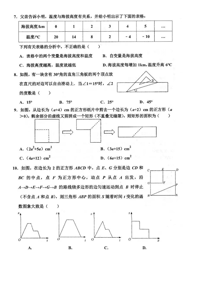 2023.4济南市章丘区七年级下数学期中（无答案）第2页
