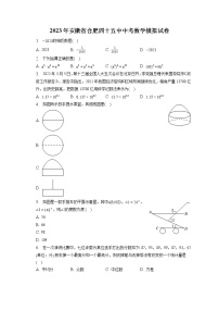 2023年安徽省合肥四十五中中考数学模拟试卷(含答案解析)