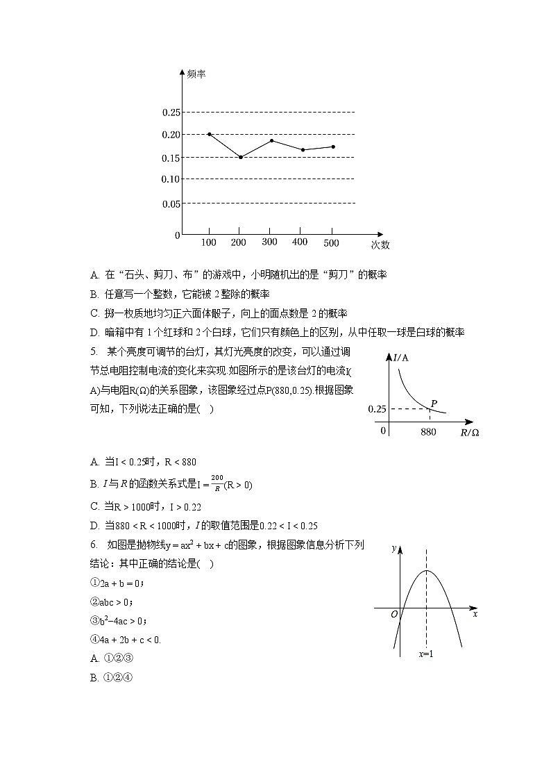 2023年江西省吉安市青原区思源实验学校中考数学一模试卷(含答案解析)02