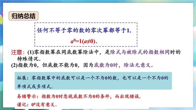 青岛版数学七年级下册 11.6 第1课时 零指数幂与负整数指数幂及幂的运算 PPT课件第4页