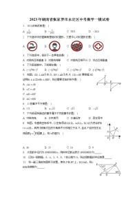 2023年湖南省张家界市永定区中考数学一模试卷（含答案解析）