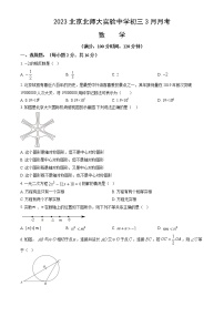 2023北京北师大实验中学初三3月月考数学含答案